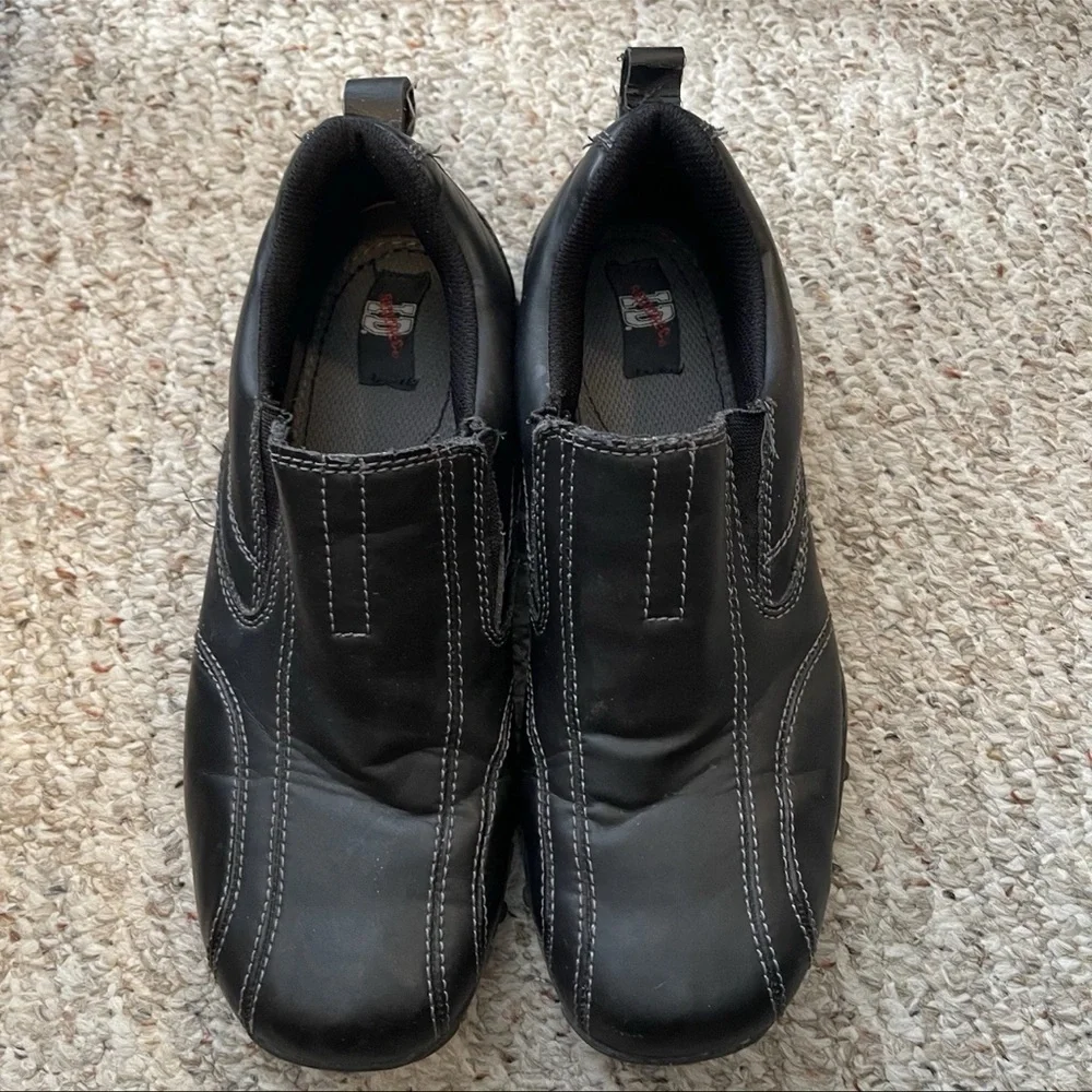 ID Required Mens Black Casual Slip On Athletic Shoes Size 9.5